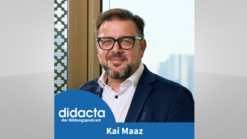 Bild von Kai Maaz mit dem didacta-Podcast-Logo.