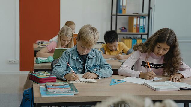 Eine Gruppe Schüler im Unterricht