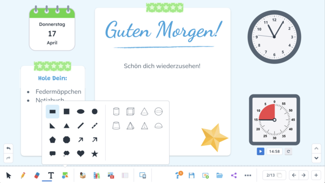 Ein Screenshot von der Unterrichtssoftware von Gynzy.